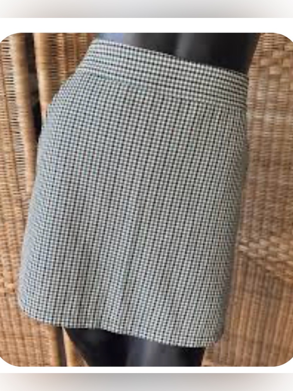 Mini skirt, Houndstooth blue-gray & brown, size 6, The Limited